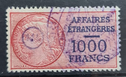 FRANCE 1940-47 - Canceled - YT 16 - Affaires Étrangères 1000F - Zegels