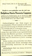 Antwerpen-Anvers   Mortsel Oude-God Luchtbombardement 5/4/1943 Delphina Coppens Geb.te Antw.-overl.St Lutgardisschool - Santini