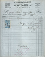 Facture Soehnée & Pezé - Paris - 1878 - Timbre Quittances, Reçus Et Décharges 10c - Lettres & Documents