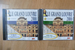 Lot 2 CD Rom PC Le Grand Louvre 2000 Le Musée Et Ses Chefs D'oeuvre Histoire Art - Autres Accessoires