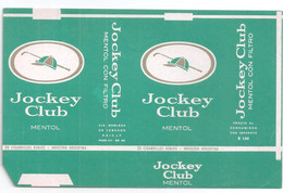 Marquilla Cigarrillos Jockey Club Mentolados – De Plancha – Década Del 70 - Empty Tobacco Boxes