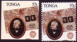 Tonga 1989 - Rowland Hill - Proof In Color Printed On Card + Specimen - Post
