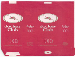 Marquilla Cigarrillos Jockey Club 100s – De Plancha – Década Del 70 - Sin Uso - Empty Tobacco Boxes