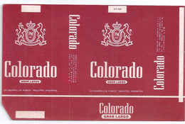 Marquilla Cigarrillos Colorado Gran Largo – De Plancha – Década 70 - Sin Uso - ENVÍO GRATIS!!! - Empty Tobacco Boxes