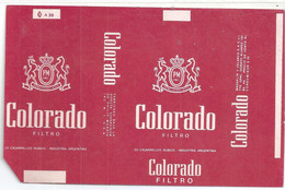 Marquilla Cigarrillos Colorado Filtro – De Plancha – Década 70 - Sin Uso - Contenitori Di Tabacco (vuoti)