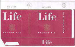 Marquilla Cigarrillos Life King Size – De Plancha – Origen: Chile - Sin Uso - ENVÍO GRATIS!!!! - Boites à Tabac Vides