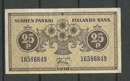 FINLAND FINNLAND 25 Penniä 1918 Bank Note - Finlandia