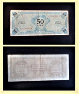 Billet 50  Lire -  Armée Américaine D'occupation 1943  -   Etat : Superbe  -  Cote De Ce Billet  ( 35 €) - Allied Occupation WWII