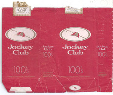 Marquilla Cigarrillos Jockey Club 100s - Industria Argentina - Boites à Tabac Vides