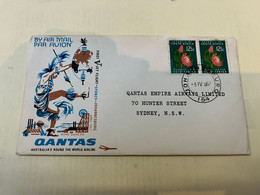 (1 L 49) QANTAS Airways FDC - First Flight From Sydney To Joahannesburg (1967) With South Africa Stamps - Premiers Vols