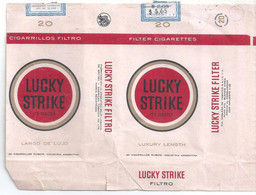 Marquilla Cigarrillo Lucky Strike Largos De Lujo – Década 70 – Industria Argentina - Empty Tobacco Boxes