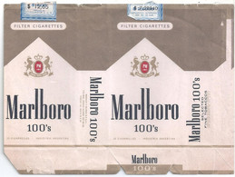 Marquilla Cigarrillos Malboro 100s – Década 70 – Industria Argentina - Boites à Tabac Vides