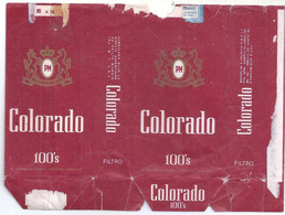 Marquilla Cigarrillos Colorado 100s – Década 70 – Industria Argentina - Empty Tobacco Boxes