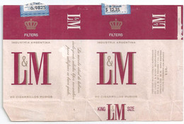 Marquilla Cigarrillos L&M – Década 70 – Industria Argentina - Boites à Tabac Vides