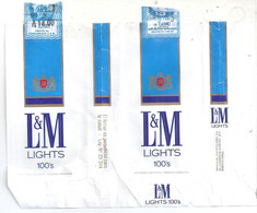 Marquilla Cigarrillos L&M Lights 100s – Década 70 – Industria Argentina - Empty Tobacco Boxes
