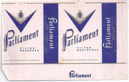 Marquilla Cigarrillos Parliament – Década 70 – Industria Argentina - Boites à Tabac Vides