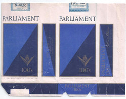 Marquilla Cigarrillos Parliament 100s – Década 70 – Industria Argentina - Empty Tobacco Boxes