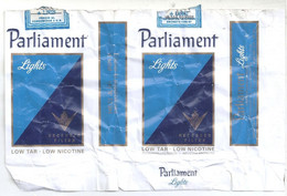 Marquilla Cigarrillos Parliament Lights – Década 80 – Industria Argentina - Boites à Tabac Vides