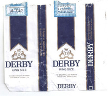 Marquilla Cigarrillos Derby King Size – Década 80 – Industria Argentina - Empty Tobacco Boxes