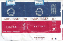 Marquilla Cigarrillos Parisiennes 20 - Década 80 – Industria Argentina - Boites à Tabac Vides