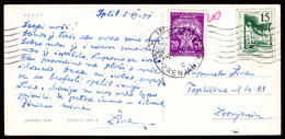 Yugoslavia 1951 PORTO 20 Dinars Used On Postcard Split Port Boats Croatia To Zrenjanin Serbia - Timbres-taxe