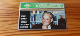 Phonecard United Kingdom - Willy Brandt, Germany Related - BT Übersee