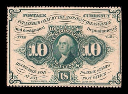 Estados Unidos United States 10 Cents George Washington 1862 Pick 98a EBC+ XF+ - 1862 : 1° Edizione