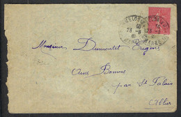 FRANCE 1930: LSC De S&M Pour Les Bonnes Par St Palais (Allier) Affr. De 50c - 1903-60 Semeuse Lignée