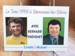 CPM  Bernard THEVENET - PUB Crédit Mutuel ,tour De France à Montceau-les-Mines ,  Cyclisme (1998)(S39-22) - Sportsmen