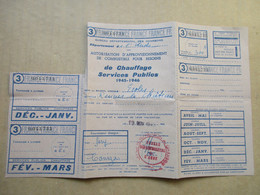 Autorisation D'approvisionnement De Combustible Pour Besoins De Chauffage Services Publics 1945 - 1946 - Material Und Zubehör