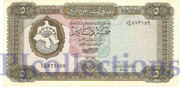 LIBYA 5 DINARS 1972 PICK 36b VF+ - Libië