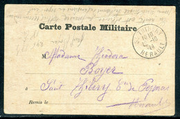 Carte Fm D'un Soldat Pour St Thibery En 1914 - O 38 - Oorlog 1914-18