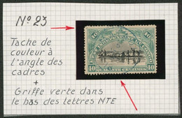 Congo Belge - Mols : N°23 Obl S.C. "Matadi" + Curiosité : Griffe Verte Dans Le Bas Des Lettres NTE - 1884-1894
