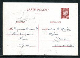 Entier Postal D'un Réfugié à Nîmes Pour Le Maire De Arras En 1942 Pour Attestation De Commerce Détruit, à Voir - O 51 - WW II