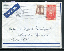 Maroc - Enveloppe De Casablanca Pour Paris Par Avion En 1946 - O 61 - Briefe U. Dokumente