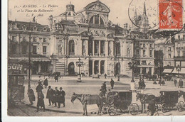 ANGERS. - Le Théâtre Et  Place Du Ralliement. Attelages 1er Plan - Angers