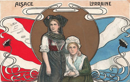 CPA Alsace - Lorraine - Deux Femmes - Ambulant De Gray A Is Sur Tille Oblitéré En 1902 - Alsace