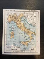 Atlas Talmone Carte Pubblicitare Cioccolato Talmone Torino ( Italia ) N°13 Serie 1-20 Italie Anno 1900 - Geographical Maps
