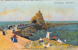 64-BIARRITZ- LE ROCHER DE LA VIERGE- PUB  BISCUIT PERNO - Biarritz