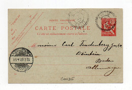 !!! CRETE, ENTIER POSTAL POUR L'ALLEMAGNE, CACHET DE CANDIE DU 4/7/1907 - Andere & Zonder Classificatie