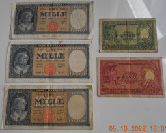 3 X 1000 Lire MEDUSA BANCA D'ITALIA 1949 Et 1959.+  CINQUANTA ET CENTO LIRE. - 10000 Lire