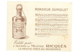 Chromos - Paroles Musicales -  Alcool De Menthe De Ricqlès - Monsieur Dumollet - (Homme - Femme - Train - Bagages)... - Other