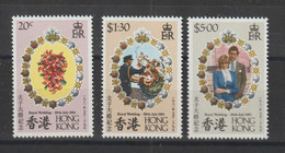 Hong Kong 1981 Mariage Royal 366-68, 3 Val ** MNH - Unused Stamps