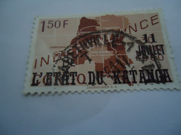 KATANGA  USED STAMPS MAP  WITH  POSTMARK - Katanga