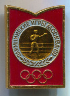 Boxing Box Boxe Pugilato - Moscow 1980 Olympic Olympiade, Russia, Vintage Pin, Badge, Abzeichen - Boxing