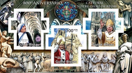 Guinea Bissau 2011, 800th Reims Cathedral, Pope J. Paul II, Mother Teresa, 3val In BF IMPERFORATED - Mother Teresa