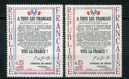 24181 FRANCE N°1411d **(Yvert) 25+5c. A Tous Les Français : Juin 1940 Rouge Au Lieu De Noir +normal (non Fourni) 1964 TB - Unused Stamps