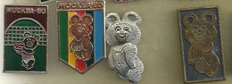 USSR 1980 OLYMPIC GAMES SYMBOL BEAR 4 BADGES - Jeux Olympiques