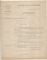 Militaria, Lettre-avis, Ministère De La Guerre, Service Du Ravitaillement, Angoulême, 1 Er Jour De.... ,frais Fr. 1.75 E - Documenten