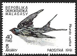 Malagasy (Madagascar) : MNH ** 1991 :  Barn Swallow  -  Hirundo Rustica - Hirondelles